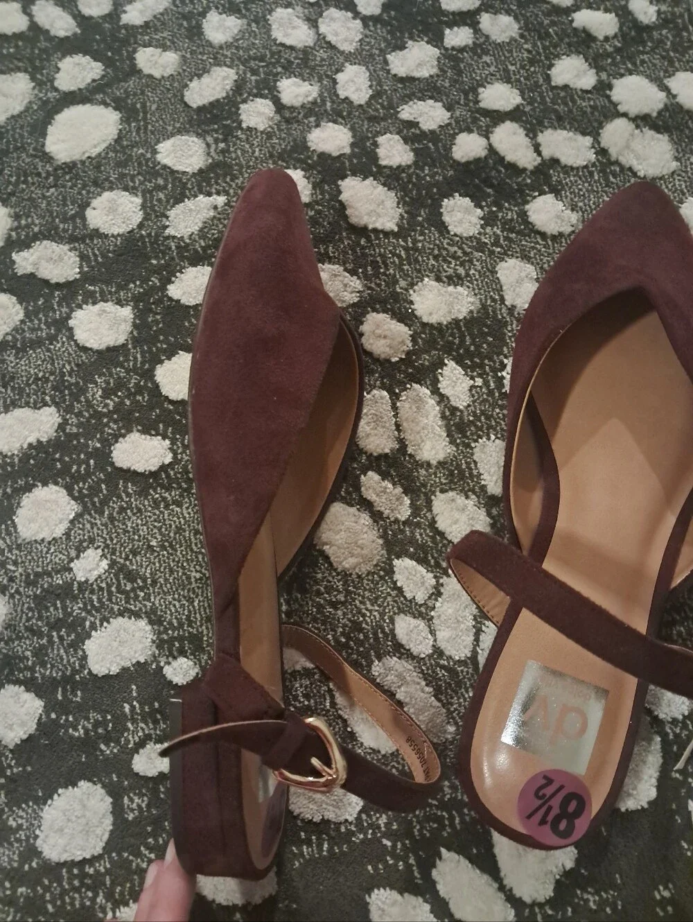 Women's Burgundy Pointed Toe Slingback Flats 8 1/2 New With Tags